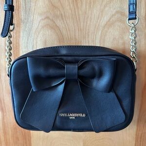 Karl Lagerfeld Black Bow Crossbody Bag